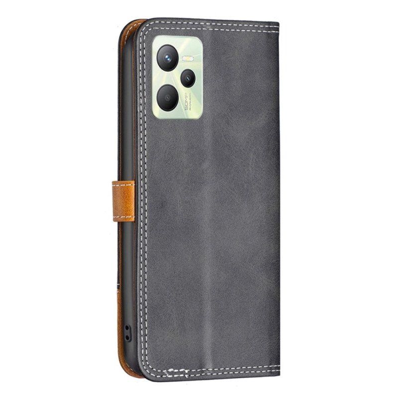 Etui Folio do Realme C35 Dwukolorowy Kolor Binfen