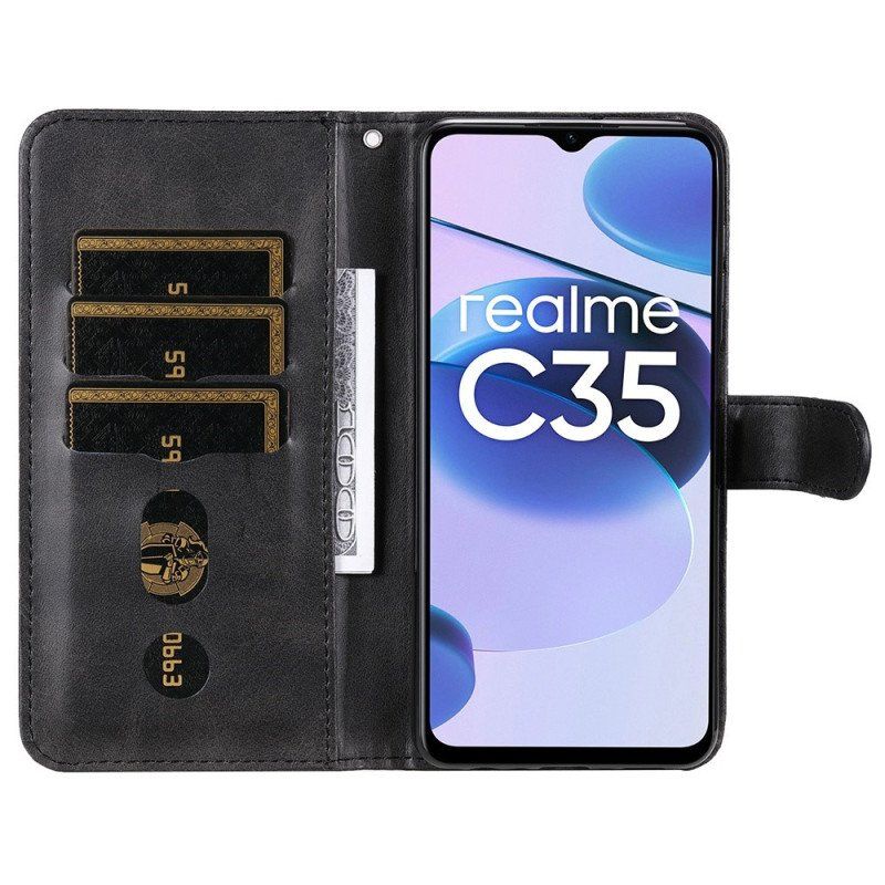 Etui Folio do Realme C35 Kieszeń Na Suwak