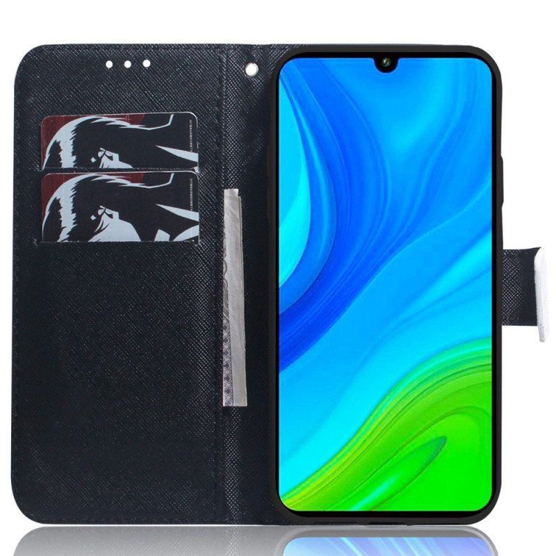 Etui Folio do Realme C35 z Łańcuch Wściekła Panda Ze Smyczą