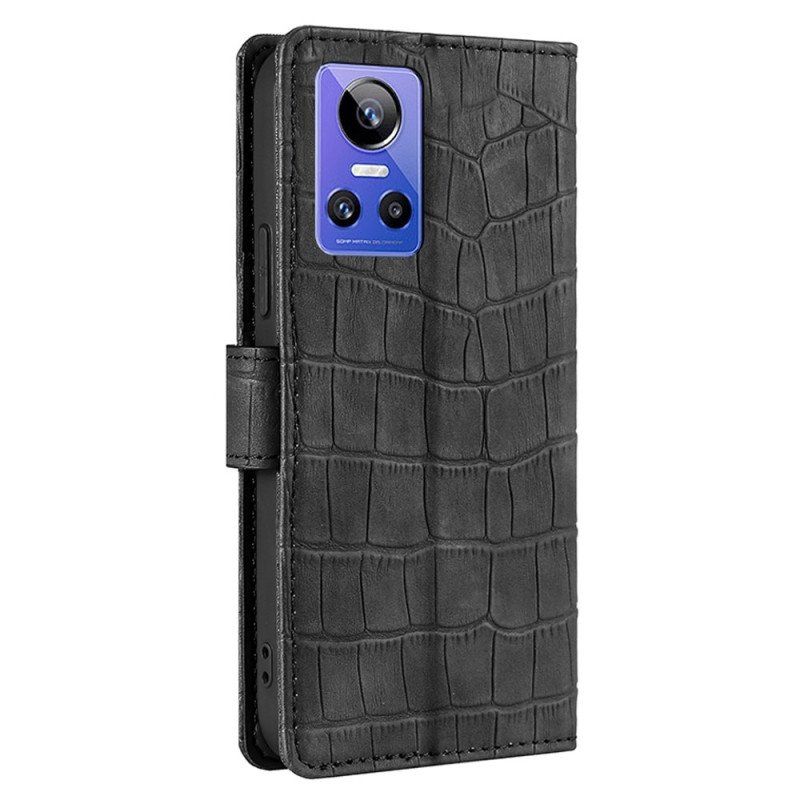 Etui Folio do Realme GT Neo 3 Krokodyl Tekstura