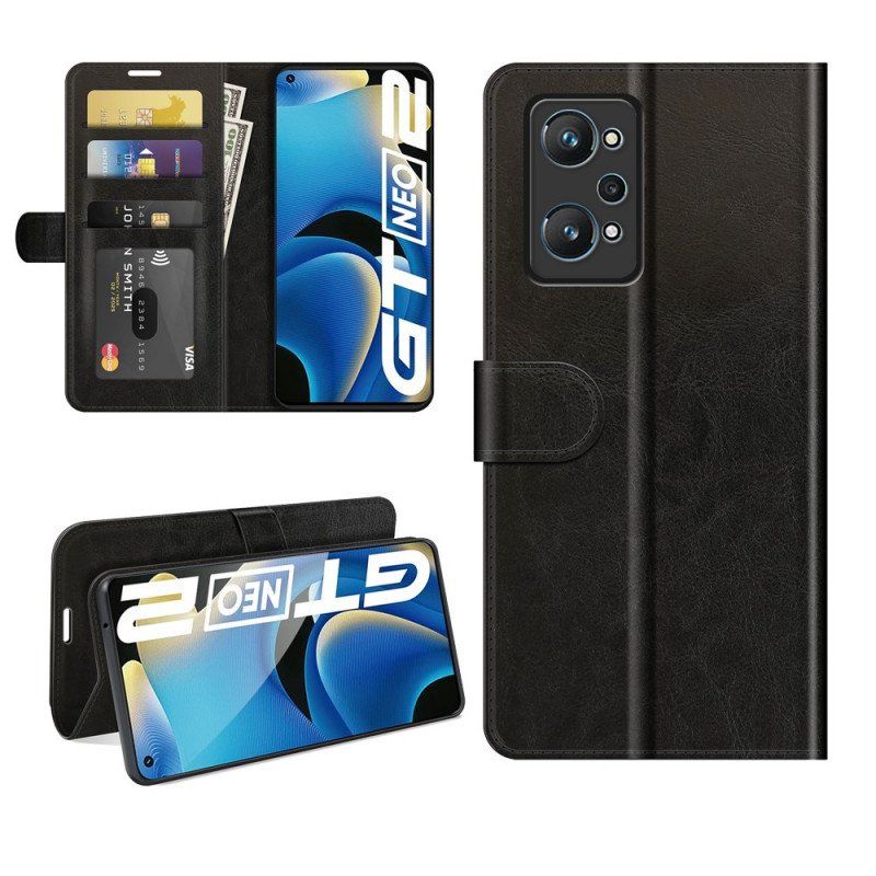 Etui Folio do Realme GT Neo 3T / Neo 2 Designerski Efekt Skóry