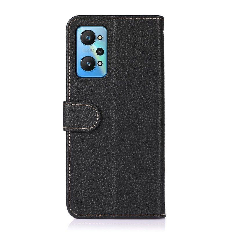 Etui Folio do Realme GT Neo 3T / Neo 2 Khazneh Skóra Liczi