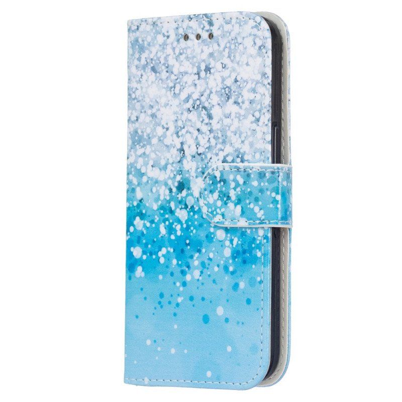 Etui Folio do Samsung Galaxy A13 5G / A04s Gradient Niebieskiego Brokatu