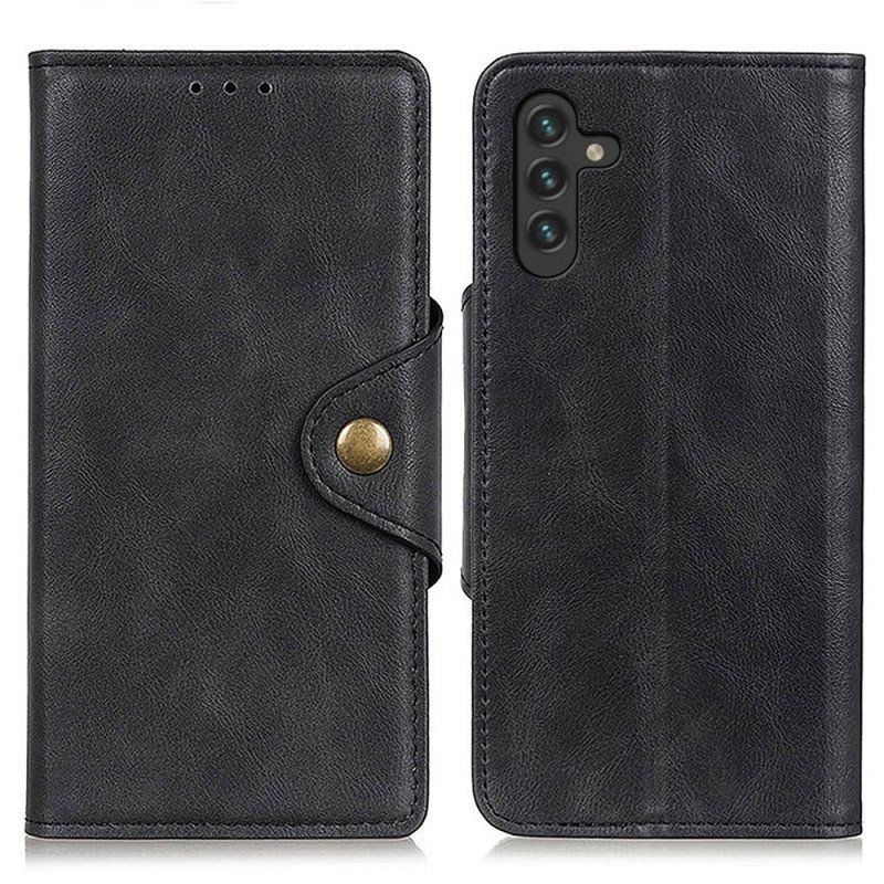 Etui Folio do Samsung Galaxy A13 5G / A04s Guzik Ze Sztucznej Skóry