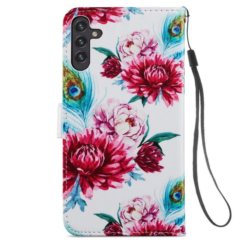 Etui Folio do Samsung Galaxy A13 5G / A04s Intensywne Kwiaty