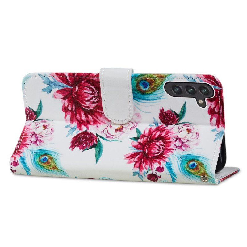 Etui Folio do Samsung Galaxy A13 5G / A04s Intensywne Kwiaty