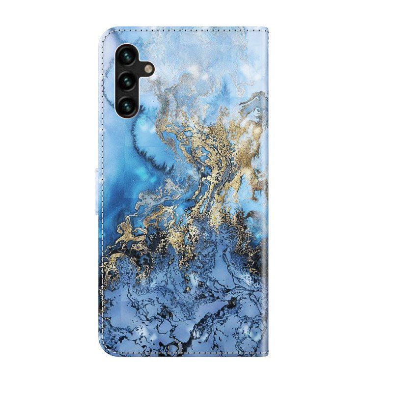 Etui Folio do Samsung Galaxy A13 5G / A04s Marmurowy Wzór Ze Smyczą