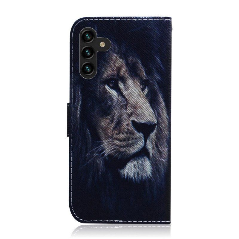 Etui Folio do Samsung Galaxy A13 5G / A04s Śniący Lew