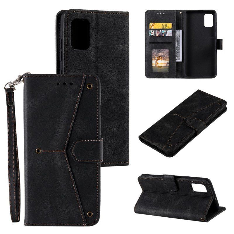 Etui Folio do Samsung Galaxy A13 5G / A04s Szwy W Dotyku