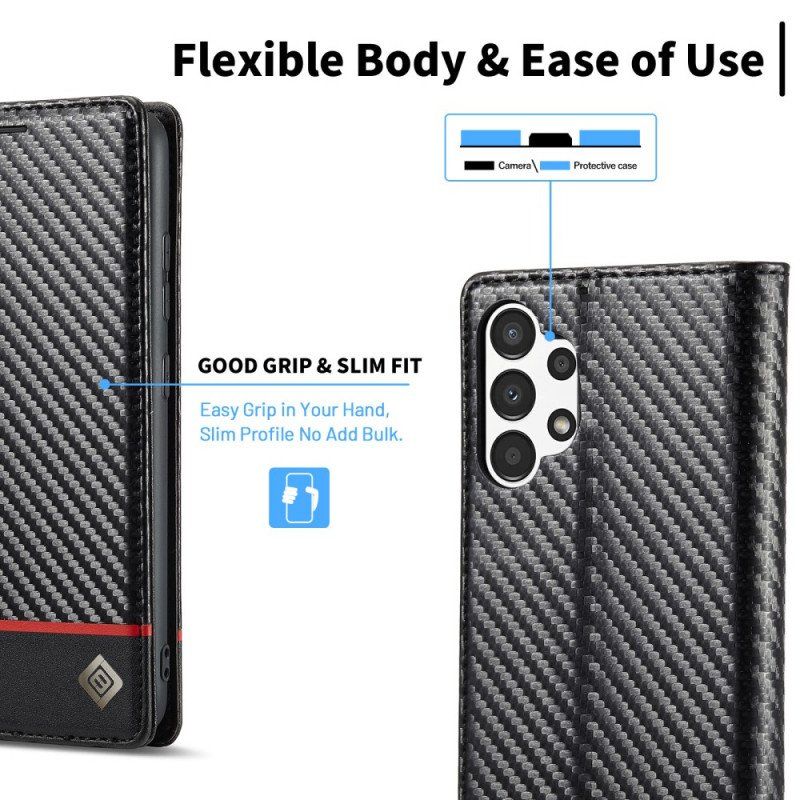 Etui Folio do Samsung Galaxy A13 Włókno Węglowe Lc.imeeke