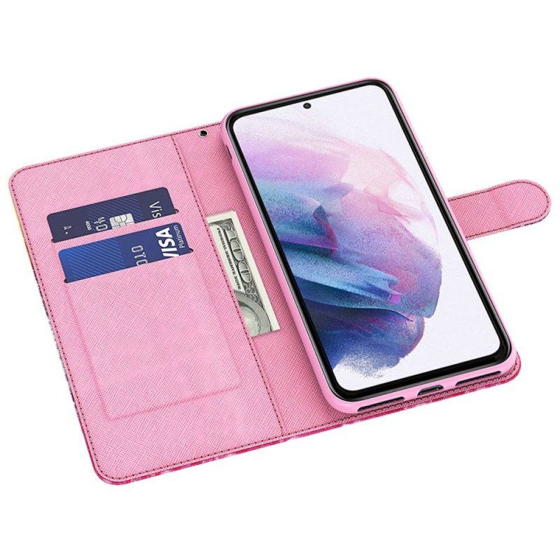 Etui Folio do Samsung Galaxy A14 / A14 5G Czerwone Drzewo