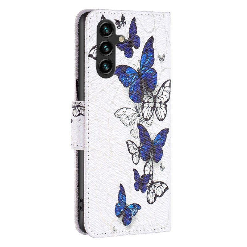 Etui Folio do Samsung Galaxy A14 / A14 5G Kolorowe Motyle