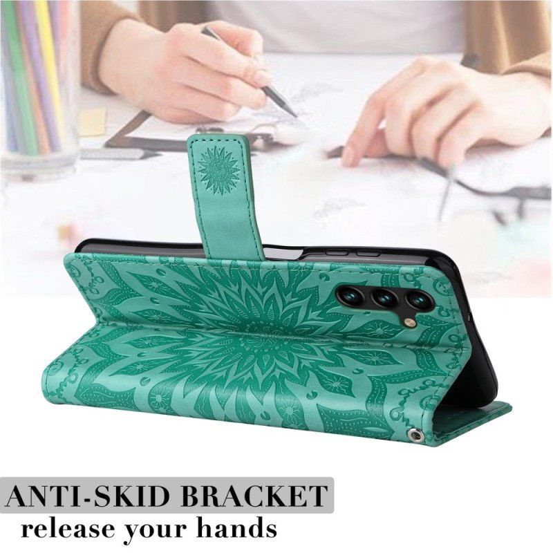 Etui Folio do Samsung Galaxy A14 / A14 5G Mandala Sun Ze Smyczą