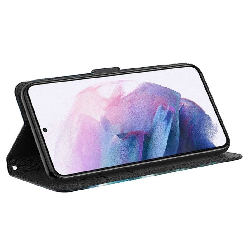 Etui Folio do Samsung Galaxy A14 / A14 5G Niebieskie Odcienie