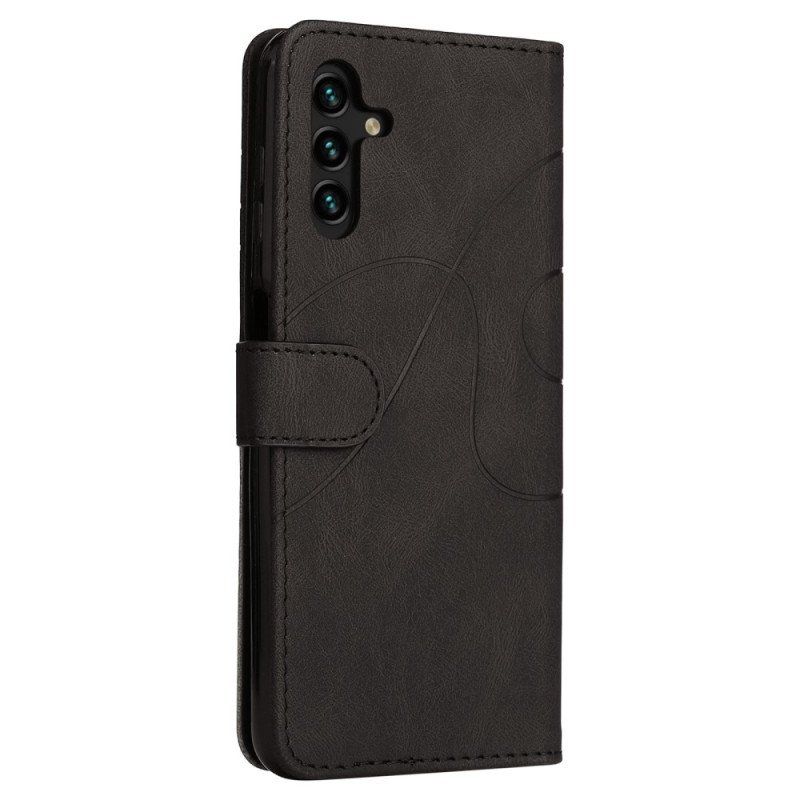 Etui Folio do Samsung Galaxy A14 / A14 5G z Łańcuch Dwukolorowy Pasek