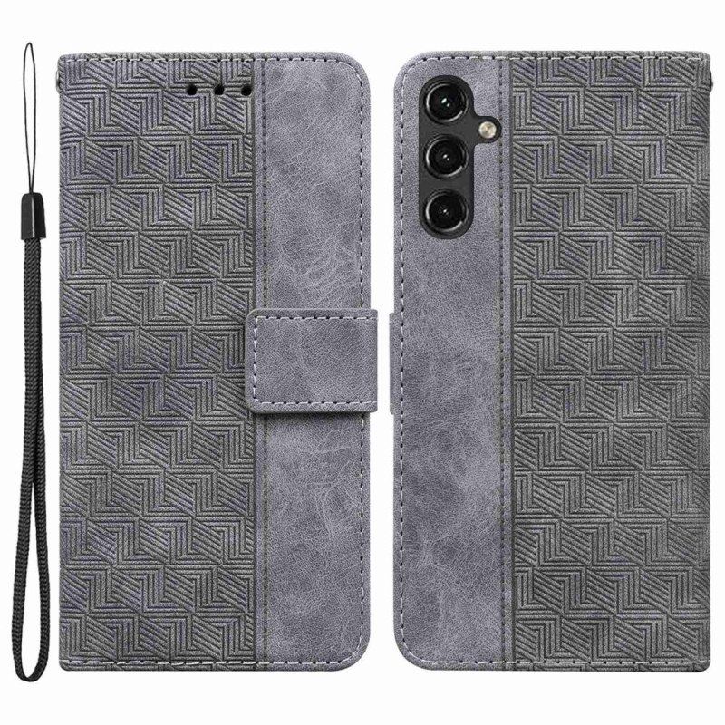 Etui Folio do Samsung Galaxy A14 / A14 5G z Łańcuch Pasiasty Wzór