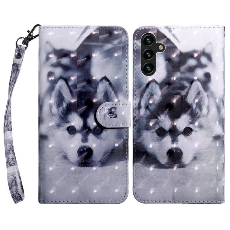 Etui Folio do Samsung Galaxy A14 / A14 5G z Łańcuch Stringi Husky