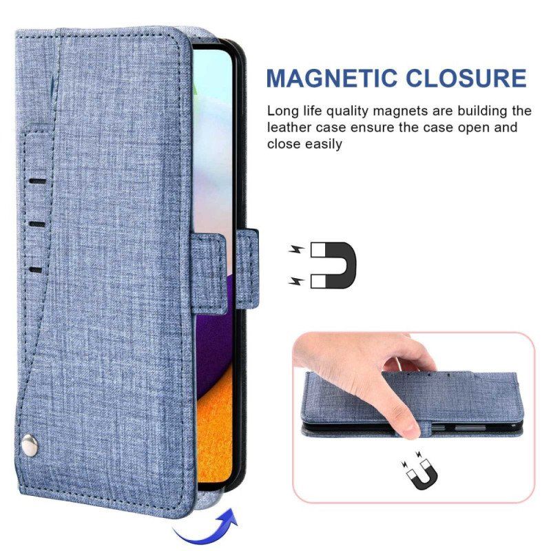 Etui Folio do Samsung Galaxy A53 5G Dżinsy Z Obrotowym Uchwytem Na Karty