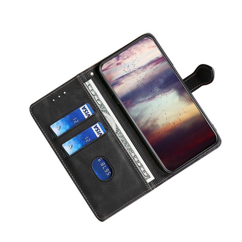 Etui Folio do Samsung Galaxy A53 5G Dwukolorowa Stylowa Sztuczna Skóra