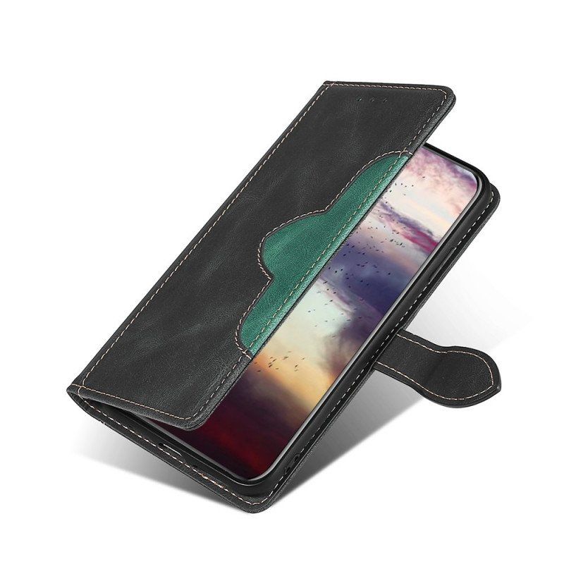 Etui Folio do Samsung Galaxy A53 5G Dwukolorowa Stylowa Sztuczna Skóra