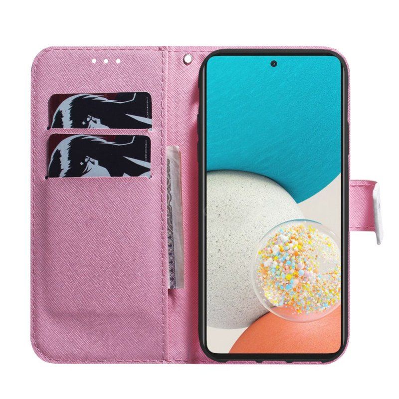 Etui Folio do Samsung Galaxy A53 5G Kwiat Zgaszony Róż