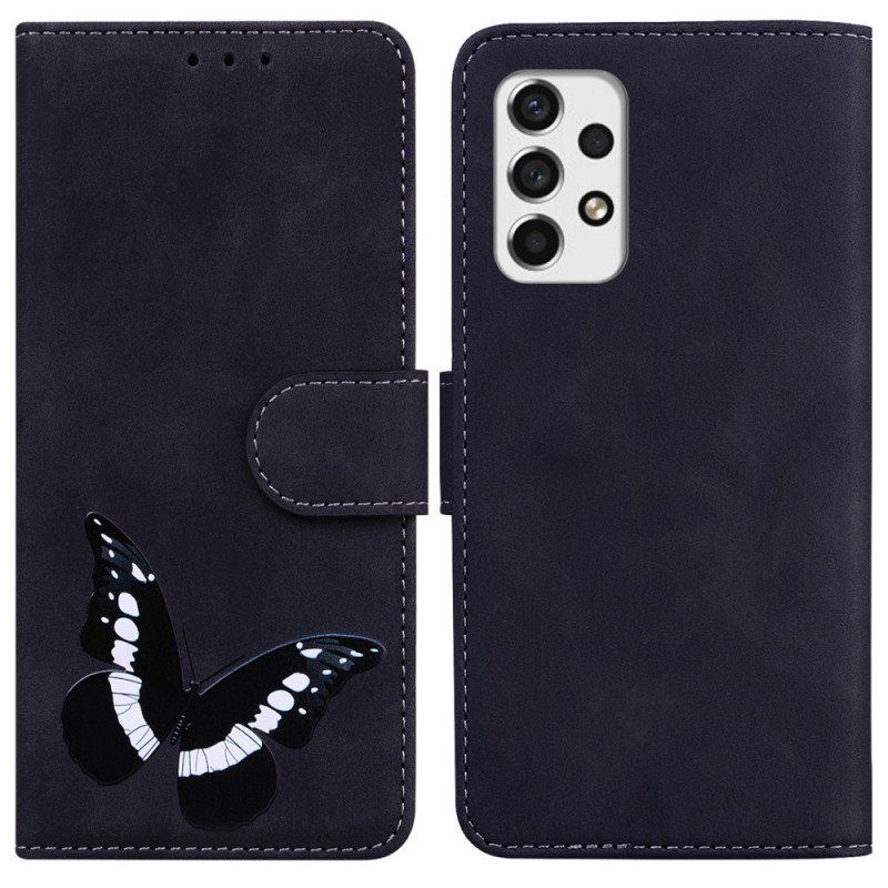 Etui Folio do Samsung Galaxy A53 5G Motyl Dotykający Skóry