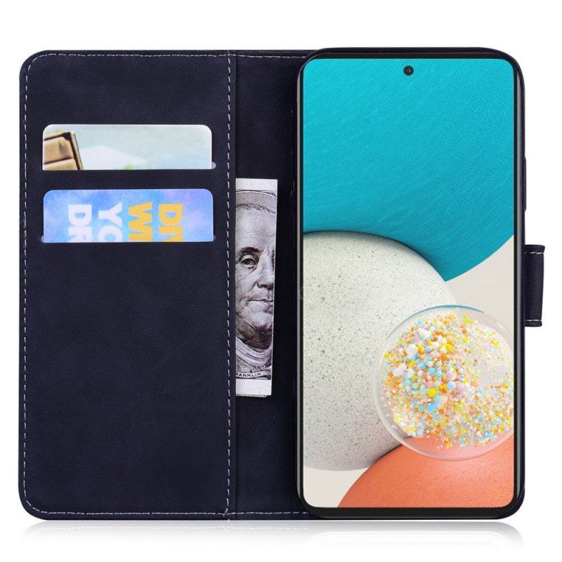 Etui Folio do Samsung Galaxy A53 5G Motyl Dotykający Skóry