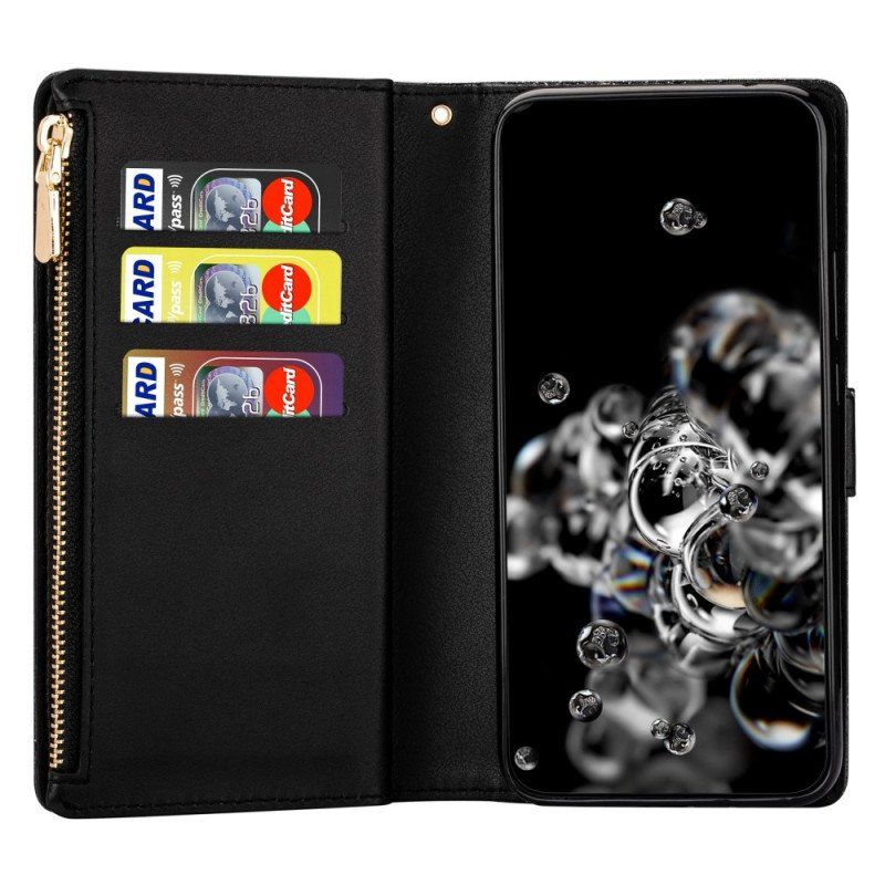 Etui Folio do Samsung Galaxy A53 5G Portfel Cekinowy Portfel Zapinany Na Zamek