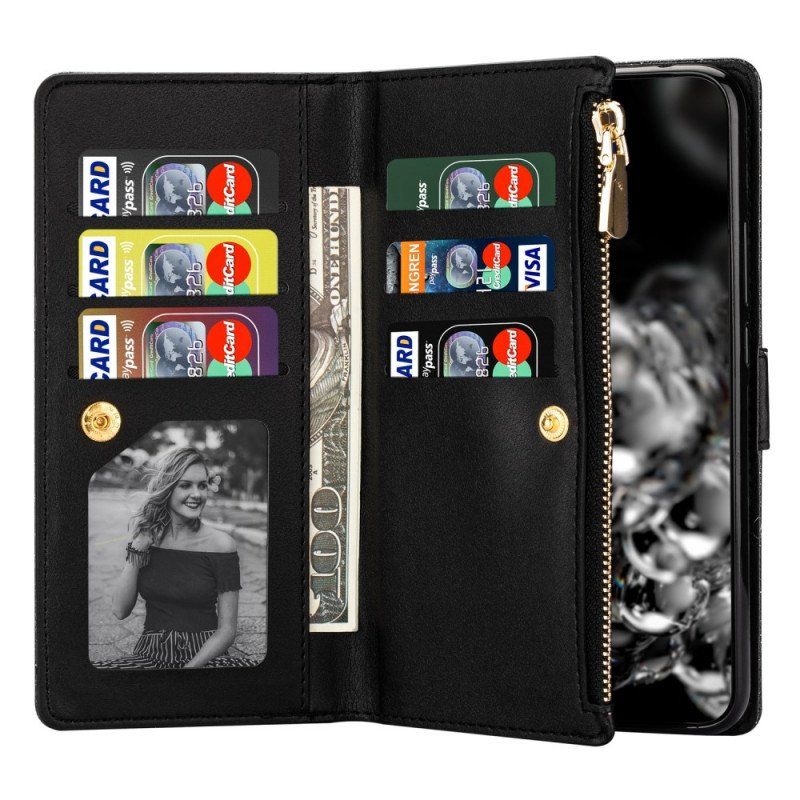 Etui Folio do Samsung Galaxy A53 5G Portfel Cekinowy Portfel Zapinany Na Zamek