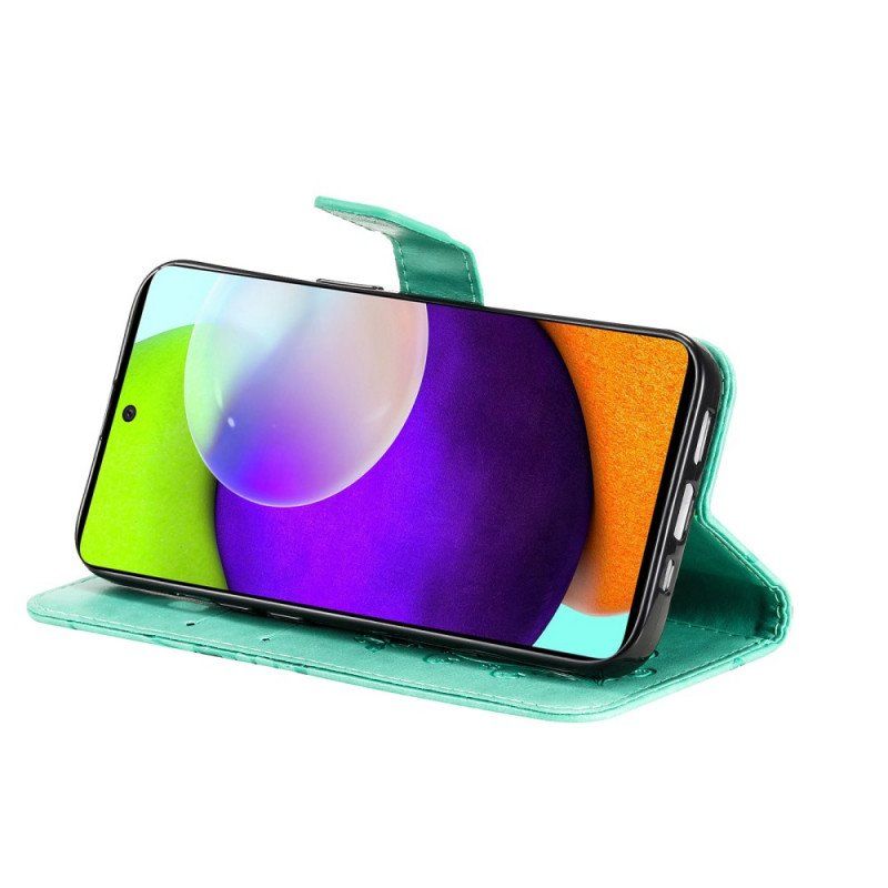 Etui Folio do Samsung Galaxy A53 5G z Łańcuch Gigantyczne Motyle Paskowe