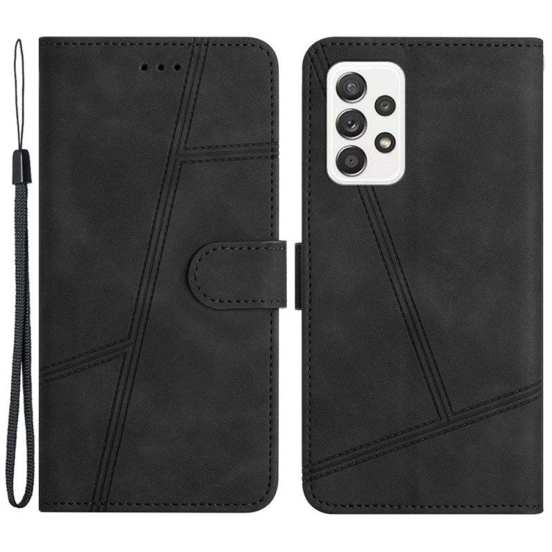 Etui Folio do Samsung Galaxy A53 5G z Łańcuch Linie Smyczy