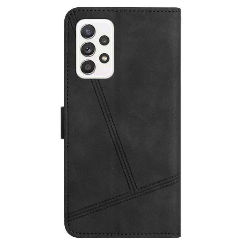 Etui Folio do Samsung Galaxy A53 5G z Łańcuch Linie Smyczy