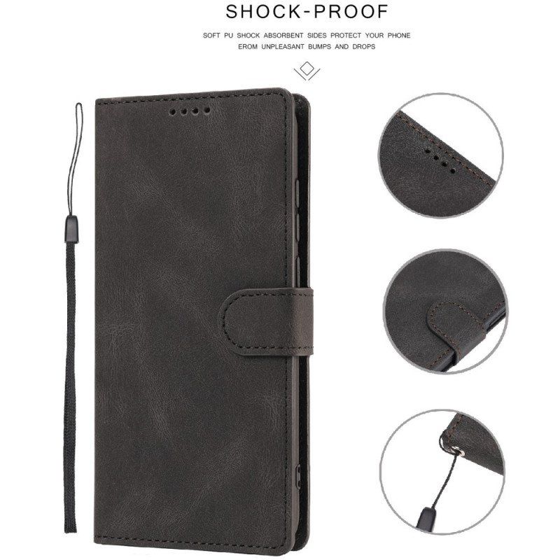 Etui Folio do Samsung Galaxy A53 5G z Łańcuch Skórzany Styl Vintage Z Paskami