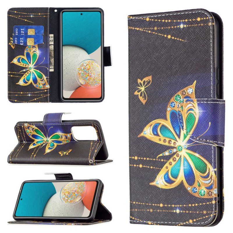 Etui Folio do Samsung Galaxy A53 5G Złote Motyle