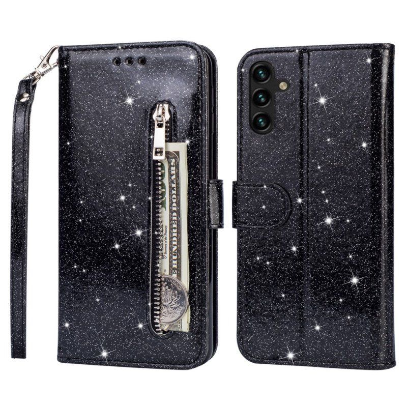 Etui Folio do Samsung Galaxy A54 5G Błyszcząca Torebka Na Monety