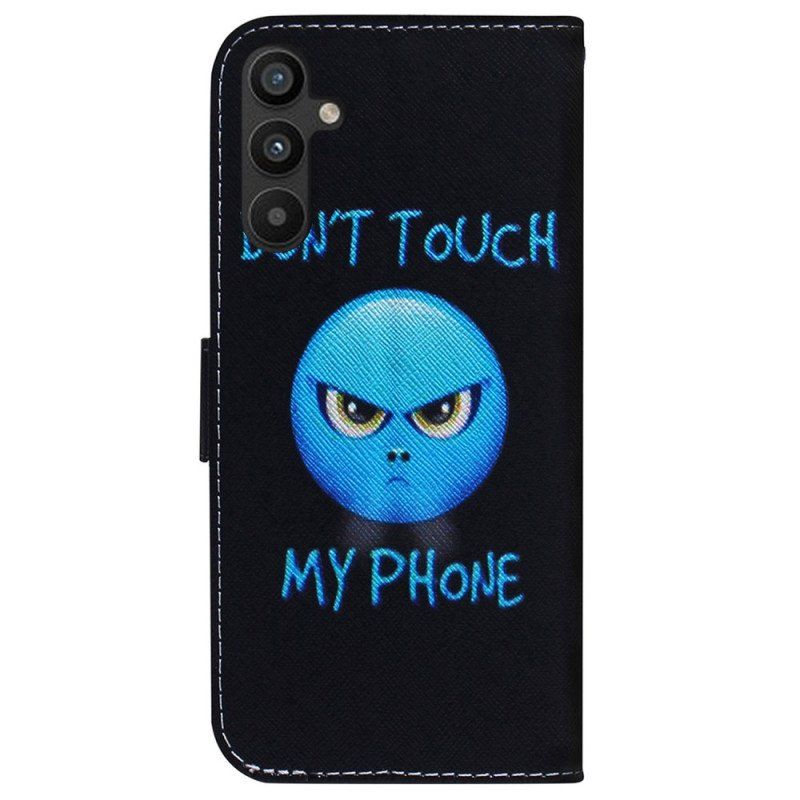 Etui Folio do Samsung Galaxy A54 5G Emoji Nie Dotykaj Mojego Telefonu