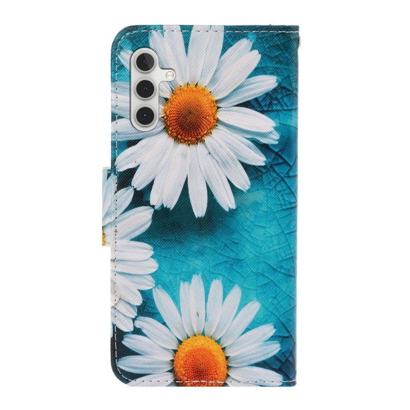 Etui Folio do Samsung Galaxy A54 5G z Łańcuch Czarny Pasek