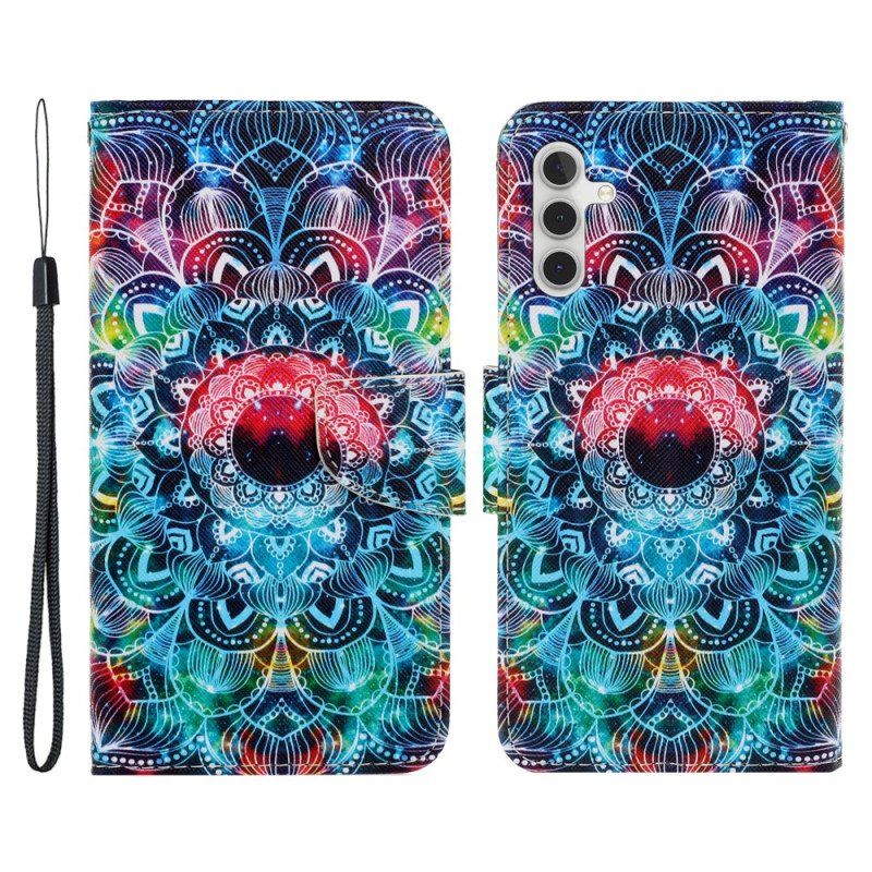 Etui Folio do Samsung Galaxy A54 5G z Łańcuch Paskowata Mandala