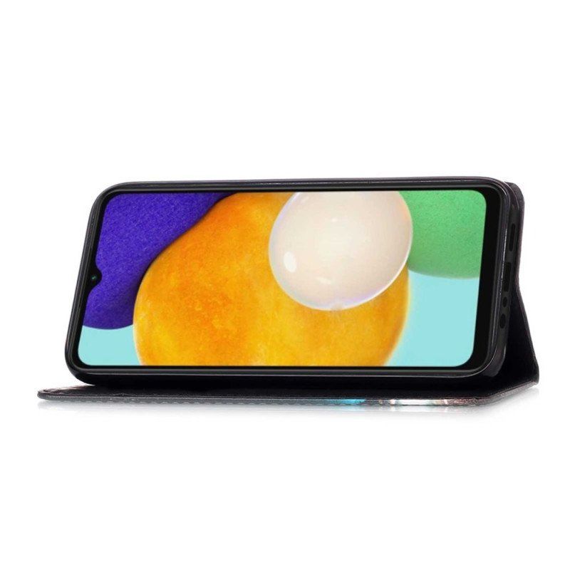 Etui Folio do Samsung Galaxy A54 5G z Łańcuch Paskowe Róże