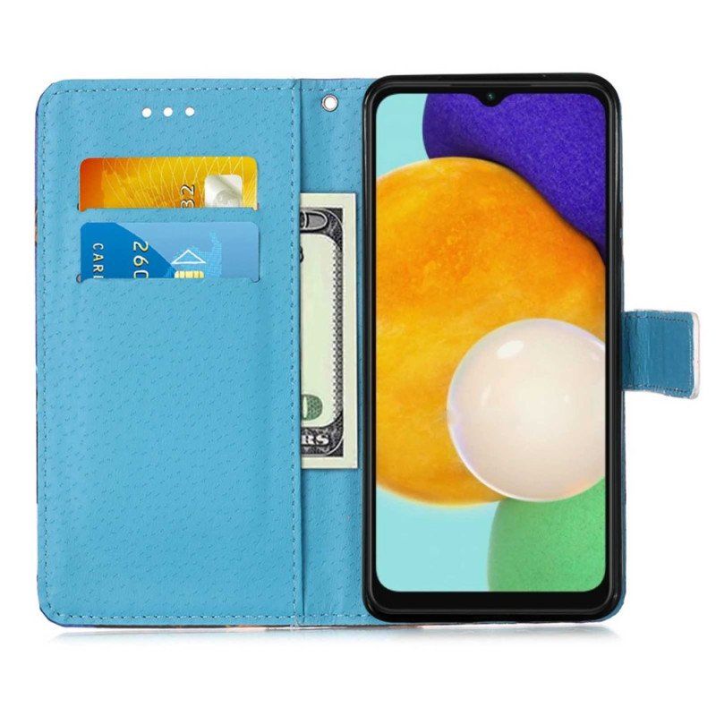 Etui Folio do Samsung Galaxy A54 5G z Łańcuch Pokochaj Thong Wave