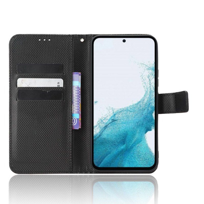 Etui Folio do Samsung Galaxy A54 5G z Łańcuch Styl Z Paskami