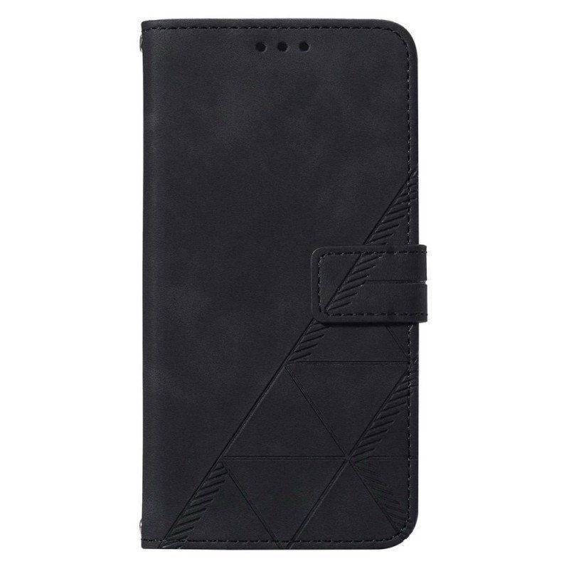 Etui Folio do Samsung Galaxy A54 5G z Łańcuch Trójkąty Paska