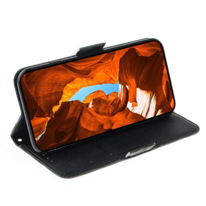 Etui Folio do Samsung Galaxy M13 Kot Z Smyczą