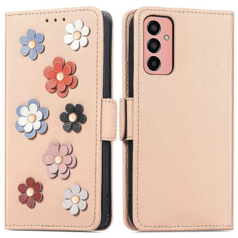 Etui Folio do Samsung Galaxy M13 Kwiaty 3d