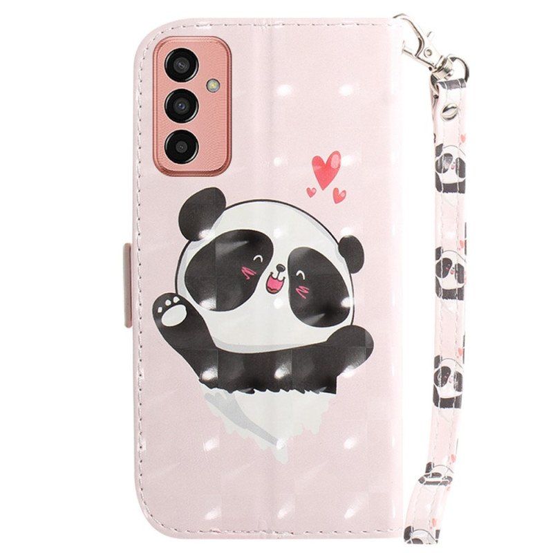 Etui Folio do Samsung Galaxy M13 Love Panda Ze Smyczą