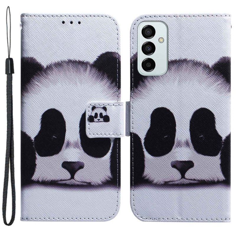 Etui Folio do Samsung Galaxy M13 z Łańcuch Paskowata Panda