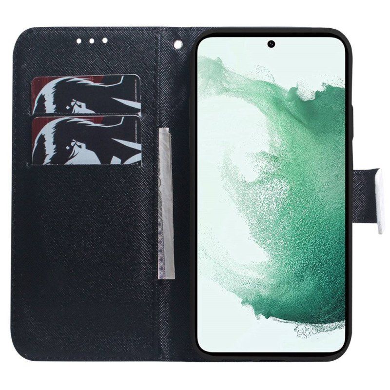 Etui Folio do Samsung Galaxy M13 z Łańcuch Paskowata Panda