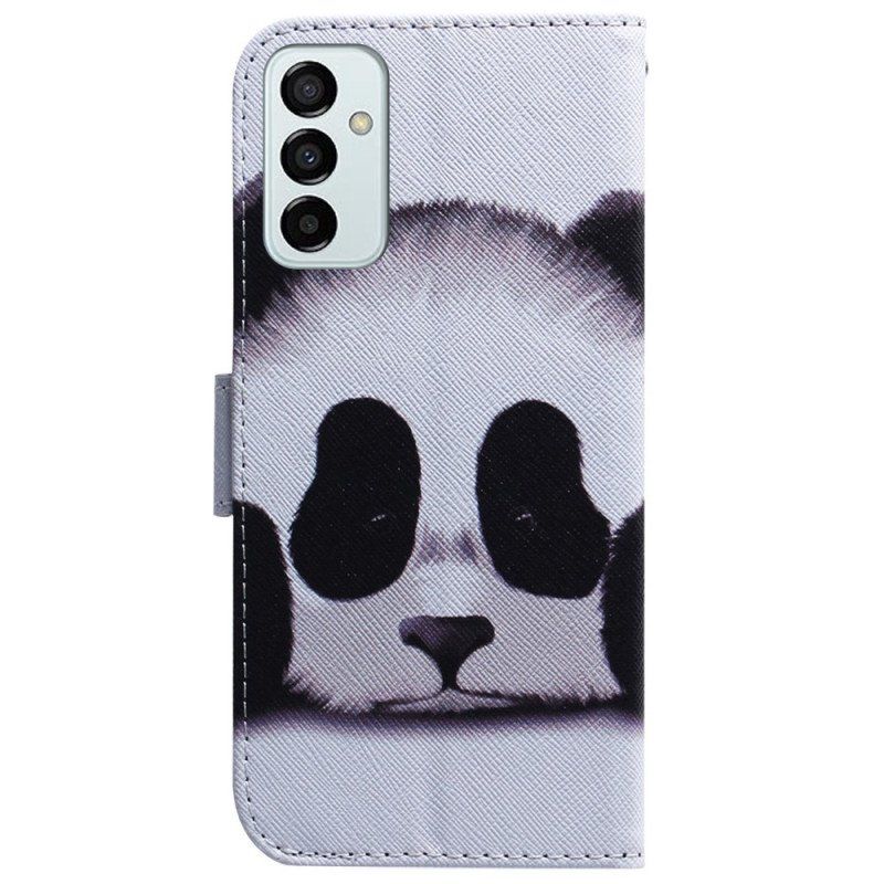 Etui Folio do Samsung Galaxy M13 z Łańcuch Paskowata Panda