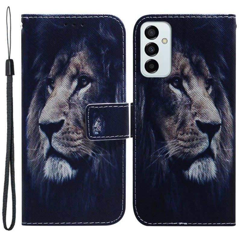 Etui Folio do Samsung Galaxy M13 z Łańcuch Smycz Lew