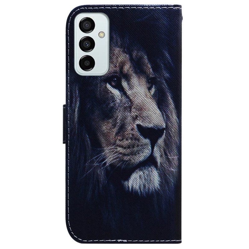 Etui Folio do Samsung Galaxy M13 z Łańcuch Smycz Lew